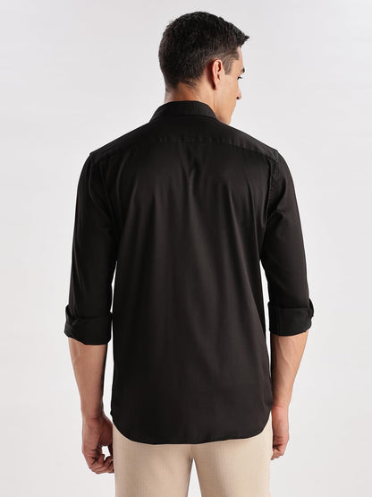 ADRO Mens Slim Fit Solid Casual Shirts | Plain Satin Evening Shirt | Stylish Office or Party Shirt | All Day Fresh Spread Colla