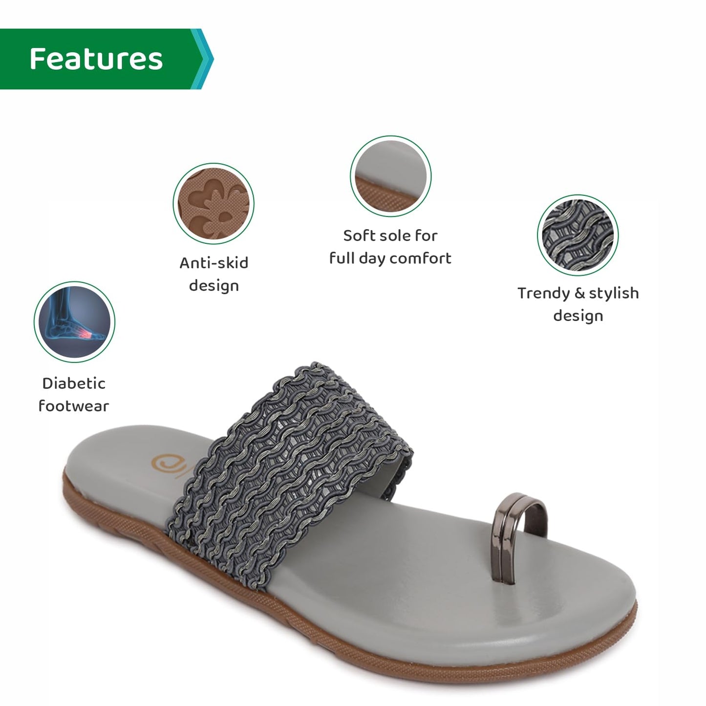 Ortho Joy Fancy Doctor Slippers | Soft Chappal For Women | Casual Flat Sandals