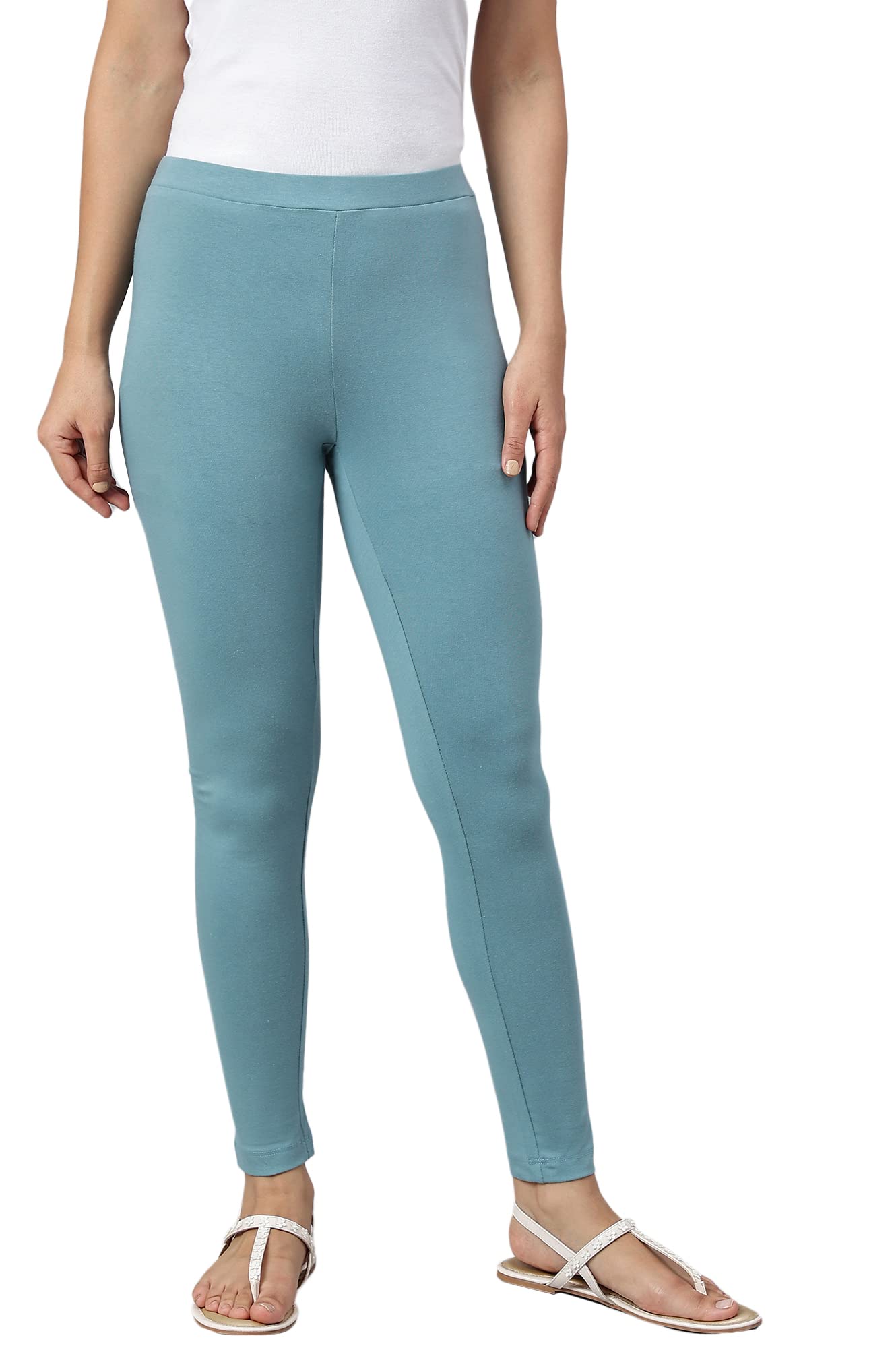 W for Woman Aqua Knitted Cotton Lycra Tights