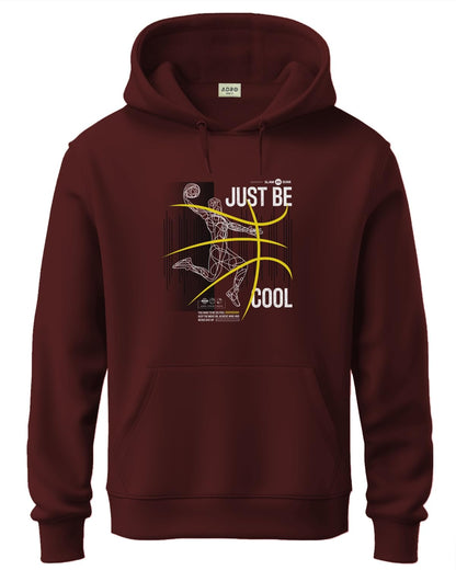 ADRO Mens Cotton Blend Neck Hooded Sweatshirt (H24-BCL-MR_Maroon