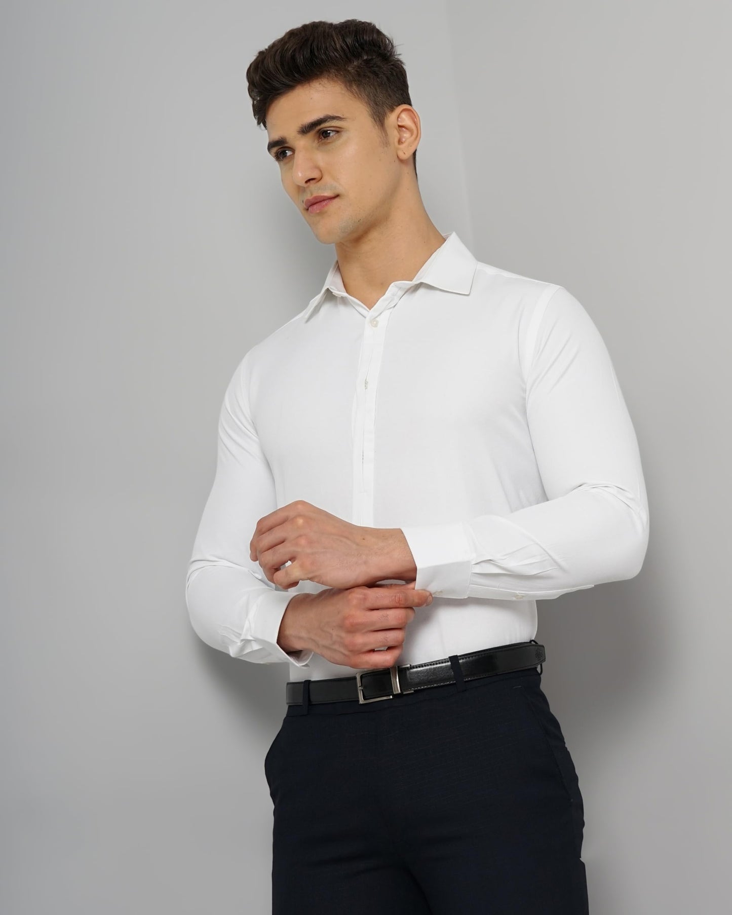The Indian Garage Co Mens Slim Fit Shirt (0123-SHBDFR-03-02_White