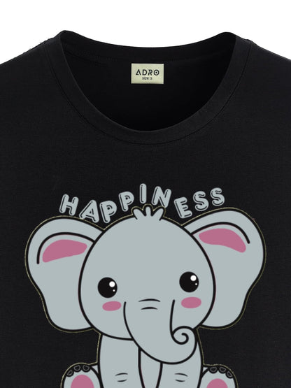 ADRO T Shirts for Boys & Girls | Elephant Printed T-Shirt | Ages 3-14 | 100% Cotton Round Neck Tshirt for Boys |KRN-L2-FINDS-BL-