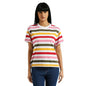 Pepe Jeans WomenS Striped Relaxed Fit T-Shirt (Pl505908_Red_Multi