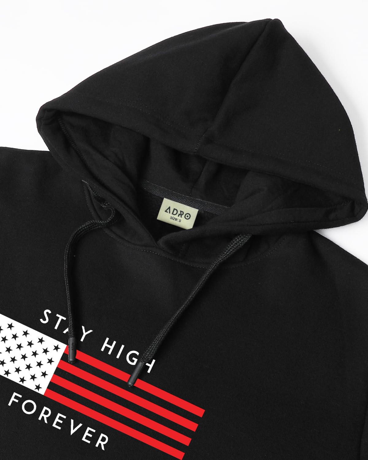 ADRO Men's Cotton Blend Neck Hooded Sweatshirt (H24-FLAG)
