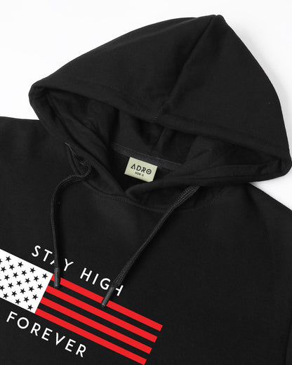 ADRO Men's Cotton Blend Neck Hooded Sweatshirt (H24-FLAG)