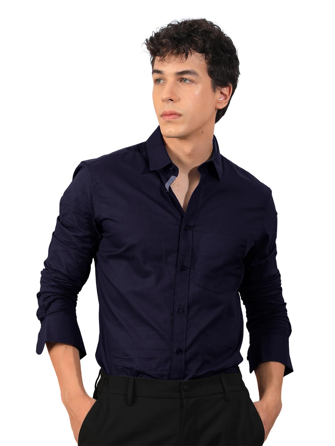Pinkmint Mens Regular Fit Soft Cotton Blend Casual Combo Shirt with Pocket Design & Spread Collar Full Sleeves Formal Shirt Dar
