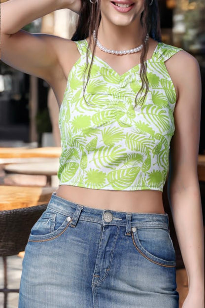 POPWINGS Casual Strap Crop Top for Women | Sweetheart Neck Sleeveless Stylish Tops