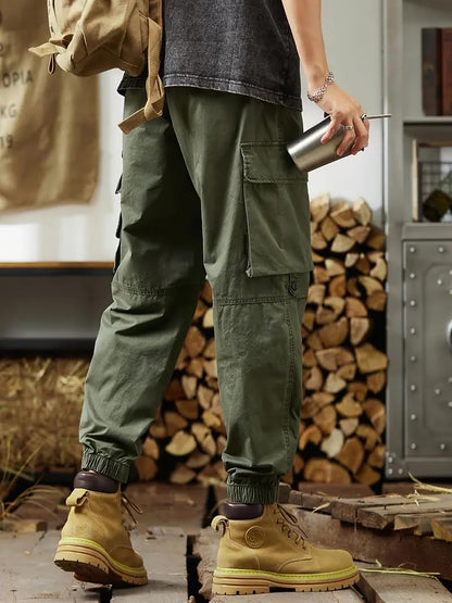 TAGAS Men Cotton Cargo Trouser ||Joggers Cargo for Men|| Mens Multi Pocket Cargos Pants||MC-17 Green