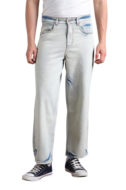 Hubberholme Men Cotton Washed Baggy Mid-Rise Jeans 13