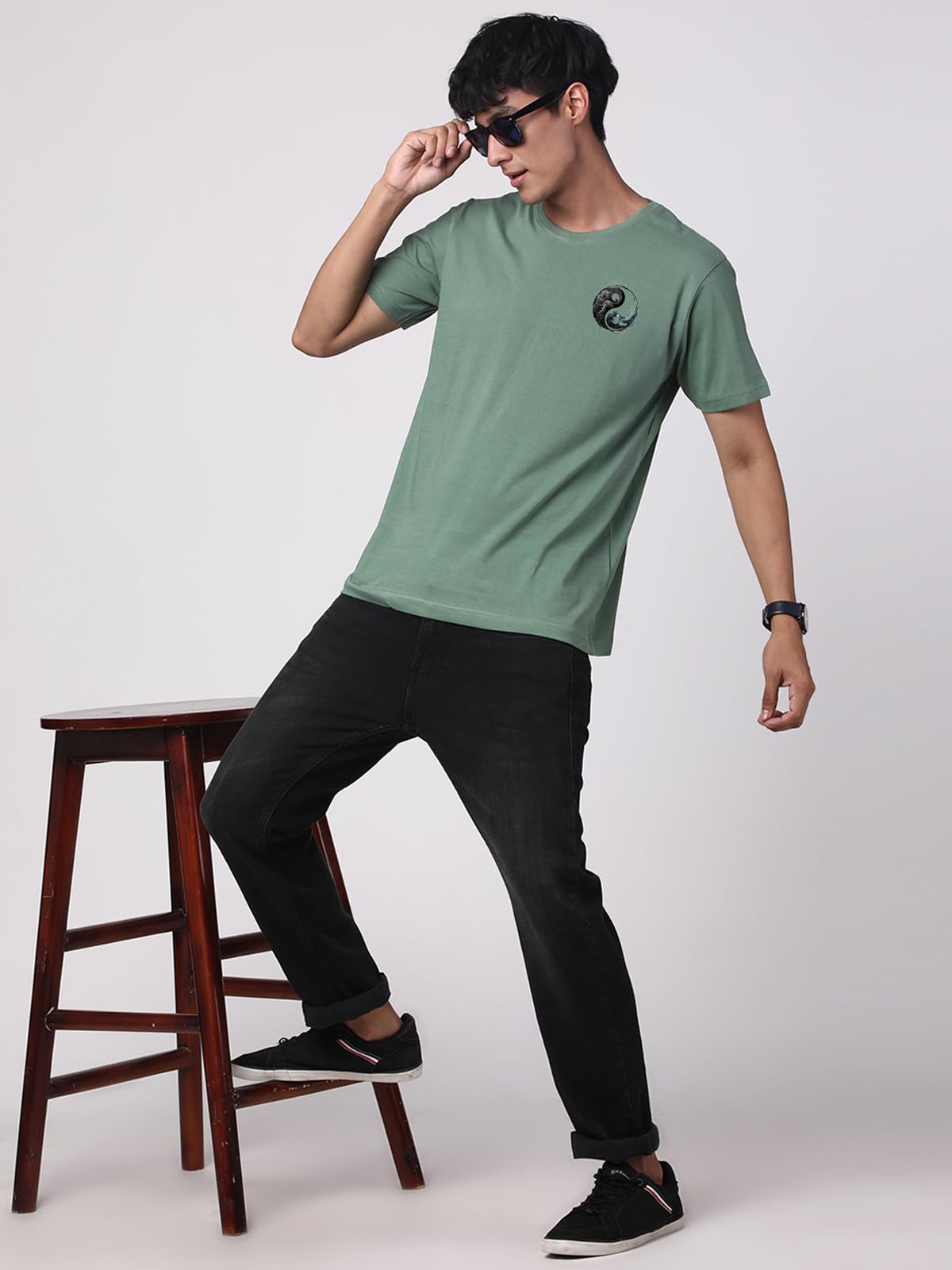 ADRO T-Shirts for MenChest Printed T-Shirt for MenCotton Tshirt for Men|RN24-STICK-YONG-PT