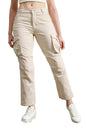Hubberholme Women Beige Smart Casual Summer Cotton Regular Fit Solid Trousers
