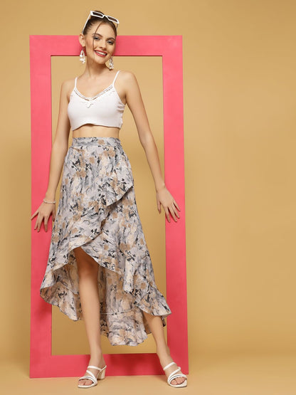 OOMPH! Long Skirts for Women Brown - msk081