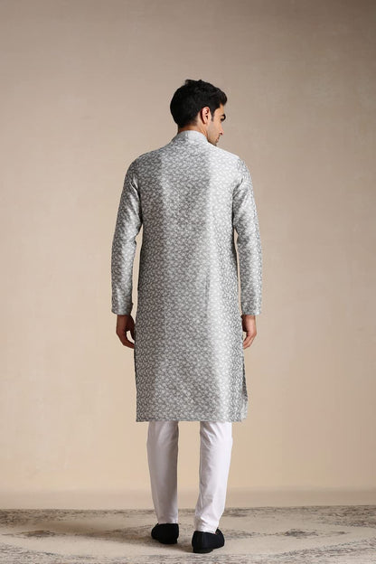 Manyavar Kurta Set For Men, Full Sleeves Mandarin Collar Ethnic MenS Kurta Set For Engagement, Wedding, Party Blended Viscose P