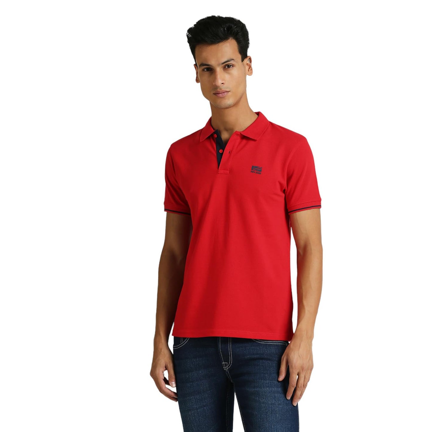 Pepe Jeans MenS Cotton Blend Regular Fit T-Shirt (Pm542215_Red_Classic, Medium
