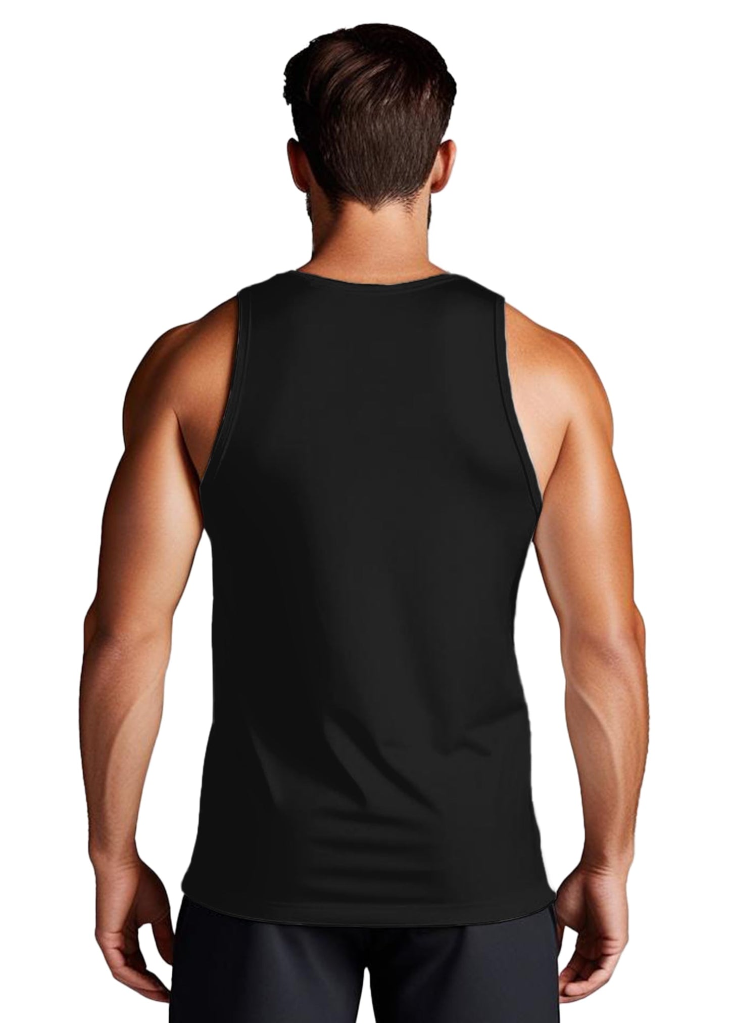 Peppyzone Mens Printed Athletic Fit Vest (TT-Gym-118_Black
