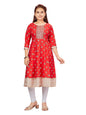 Aarika Girls Gajri-White Colour Cotton Kurti Legging Set (Kl-K-Ap-1120-Gajri-White-34)