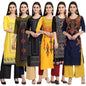 Pinkmint Elegant Printed Crepe KurtiS For WomenS Ll Fashionable Kurti Combo Set Ll Stright Round Neck Kurti (Pack Of 6)