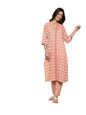 Libas Tan Printed Cotton Straight Kurta