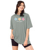 SHODOX Womens Oversized Drop Shoulder Printed T-Shirt | Soft, Breathable & Light Weight Cotton Blend | Loose Fit Stylish Top for
