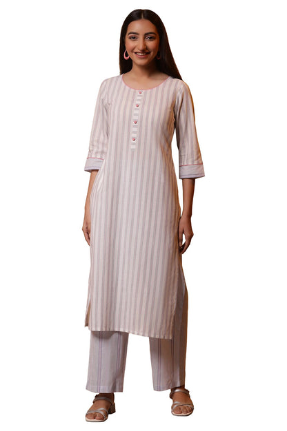 Aurelia WomenS Cotton Kurta Set (24Feas14831_Off White