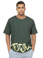 Rigo Terry Printed Oversized T-Shirt for Men | Drop Shoulder, Half Sleeves T-Shirt for Men | Oversized Baggy Fit T-Shirt for Men