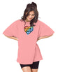 SHODOX Womens Oversized Drop Shoulder Printed T-Shirt | Soft, Breathable & Light Weight Cotton Blend | Loose Fit Stylish Top for
