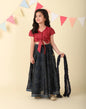 Fabindia Indigo Cotton Silk Blend Dabu Printed 3pc Lehenga Set