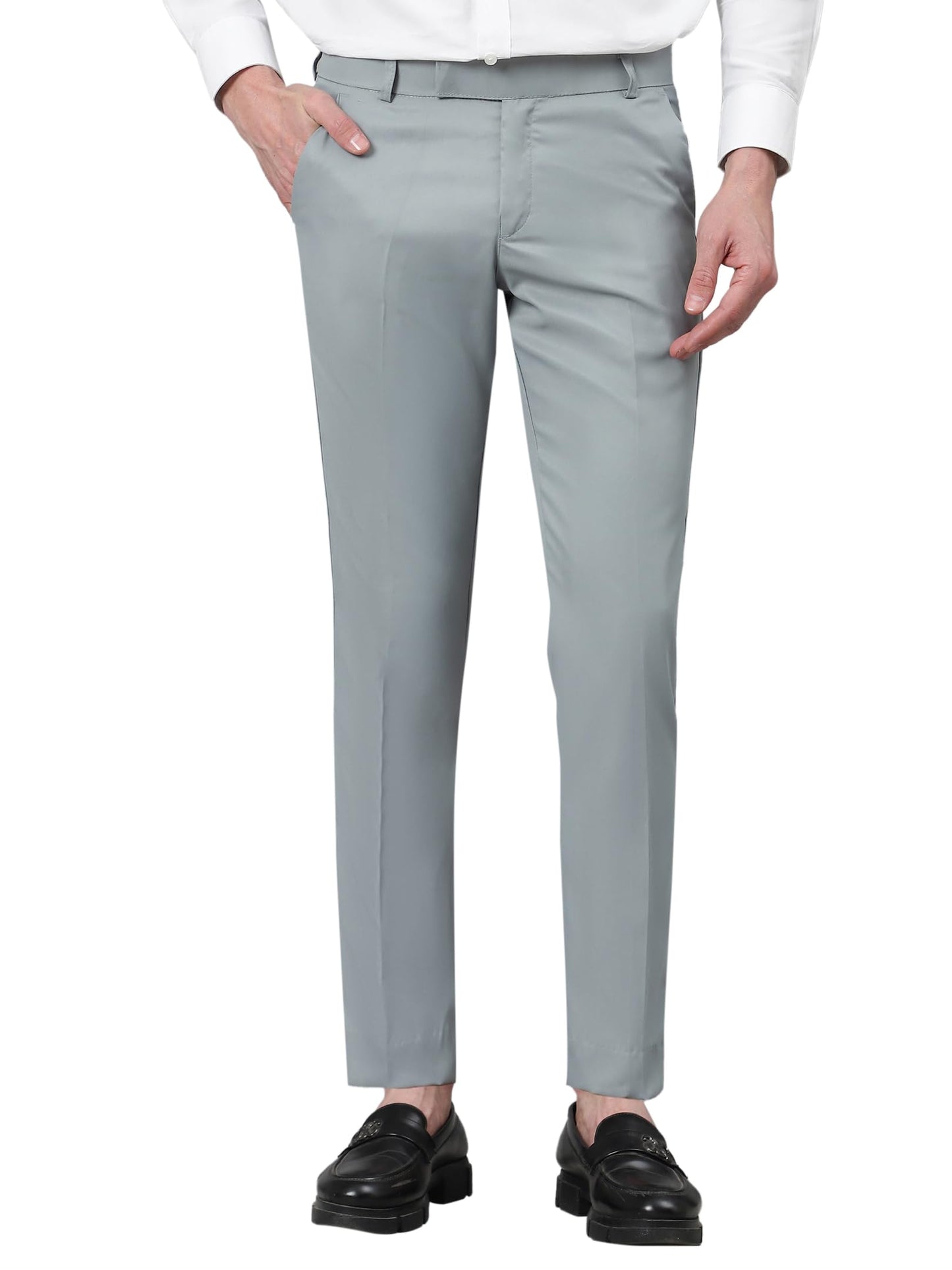 AVANOVA Mens Solid Ankle Length Flat Front Straight Slim Fit Casual Skinny Stretch Chinos Business Pant with Pocket Suit Pants