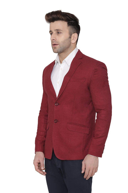 WINTAGE Mens Tweed Wool Casual and Festive Blazer Coat Jacket:Red,X-Large