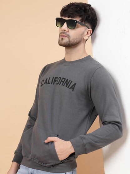 Rigo Cotton Fleece Casual Wear Printed Round Neck Sweatshirt for Men | Full Sleeves Regular Fit Sweatshirt for Men | Pullover Ho