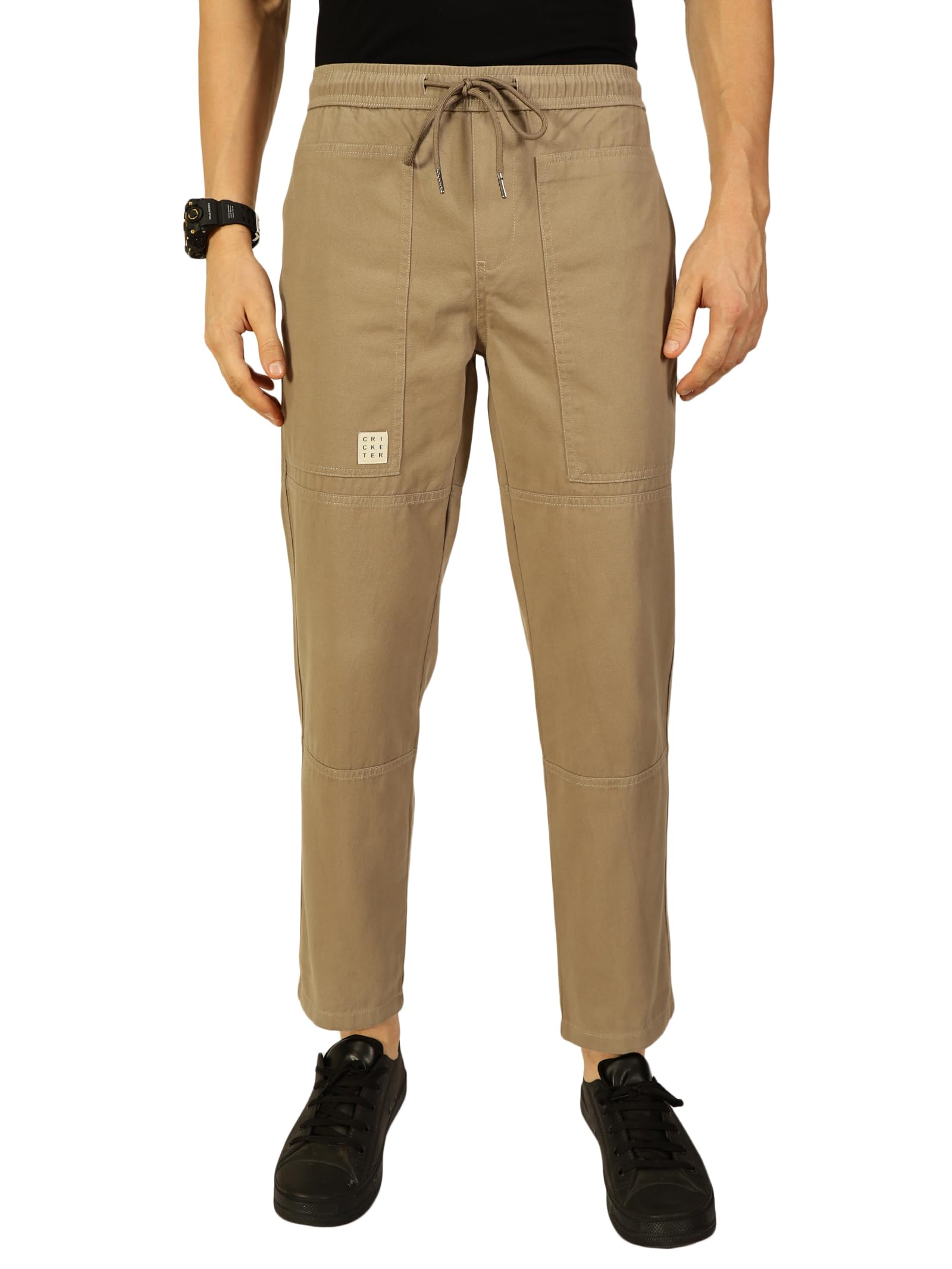 Thomas Scott Mens Relaxed Fit Pure Cotton Trousers Light Grey