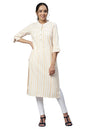 Aurelia Women Yellow Dobby Geometric Yarn Dyed Straight Kurta_22AUA13426-701456_S