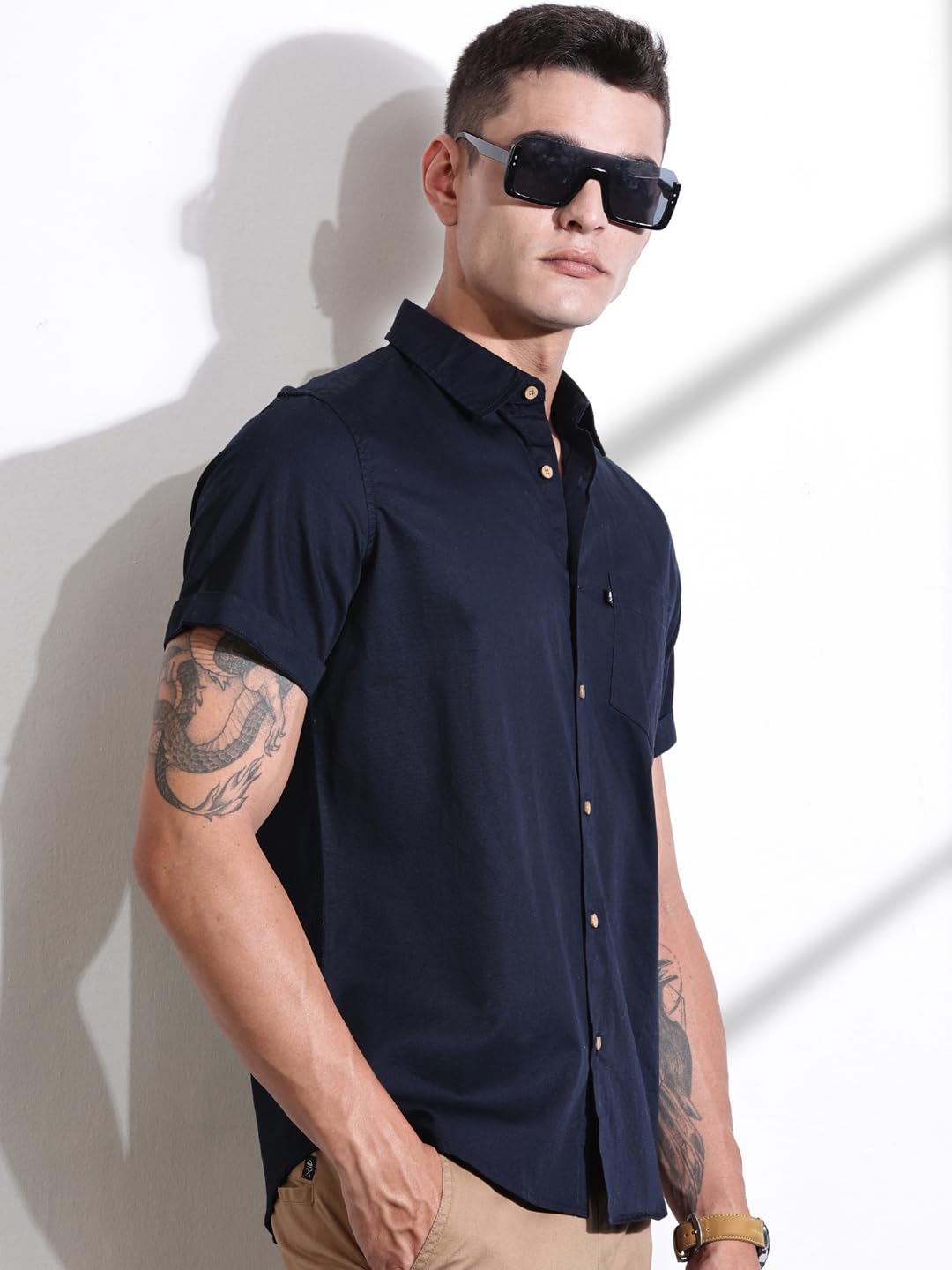 Thomas Scott | Mens | Solid Color | Regular Fit | 100% Cotton | Short Sleeve | Spread Collar | Shirts for Men (Available in Plu