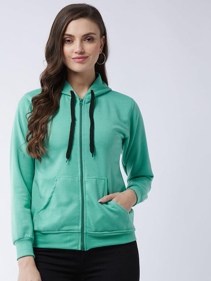 Pivl Full Sleeve Solid Women Sweatshirt_Olive, M
