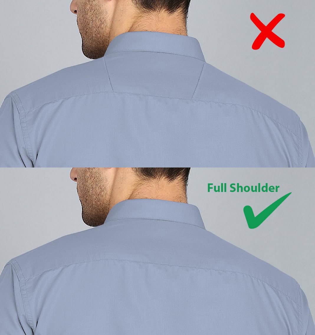 Mildin MenS Cotton Blend Solid Shirt With Spread Collared Half Sleeve Curved Hemline Button Closure Regular Fit And One Pocket