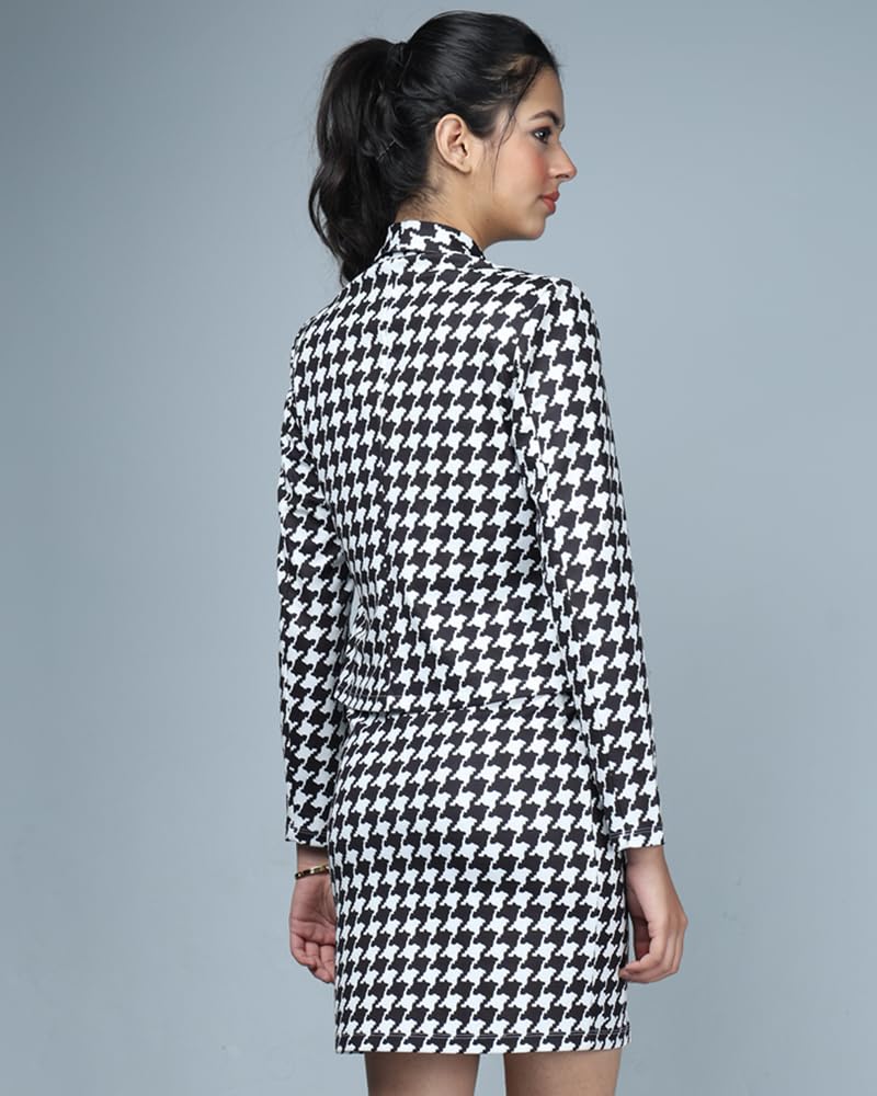 Noble Monk Women'S Co-Ord Set Top And Skirt | Laple Collar Co-Ords | Three Piece Co-Ord Set |Formal Blazer Cord Set For Women