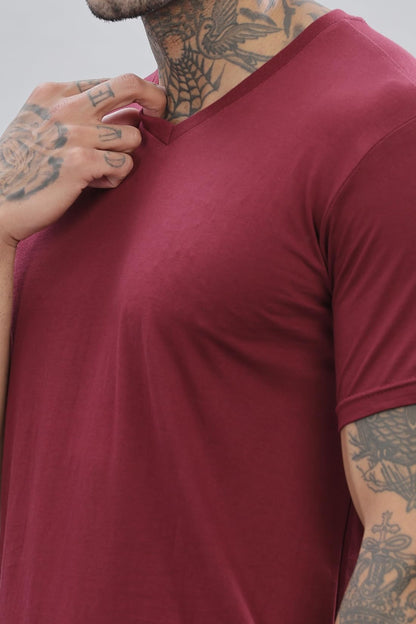 ADRO V-Neck T Shirt for Men, 100% Cotton Vneck Tshirt is Ideal for Casual wear, Workouts and Loungewear, Adding a Stylish Touch.
