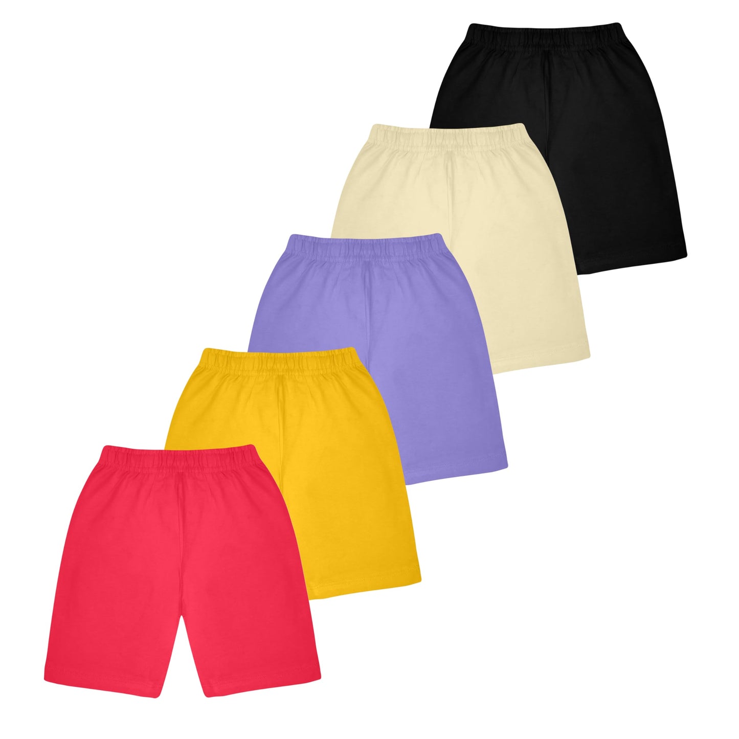Kyda Kids Boys & Girls Cotton Blend Printed Shorts - Regular Fit Multicolor (Pack Of 5)