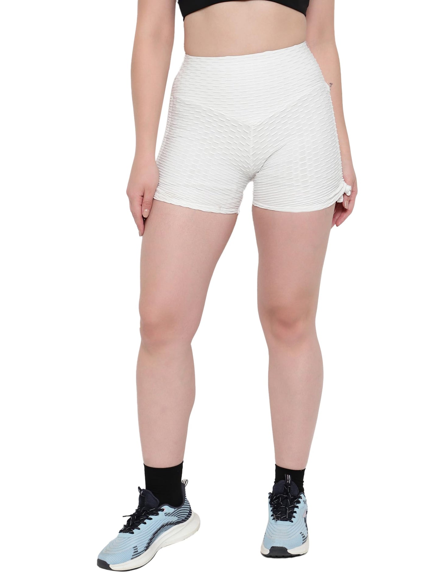 Shasmi Womens Workout Yoga Shorts, High Waisted Drawstring Scrunch Booty Shorts Ruched Butt Lift Athletic Running Tights (Short