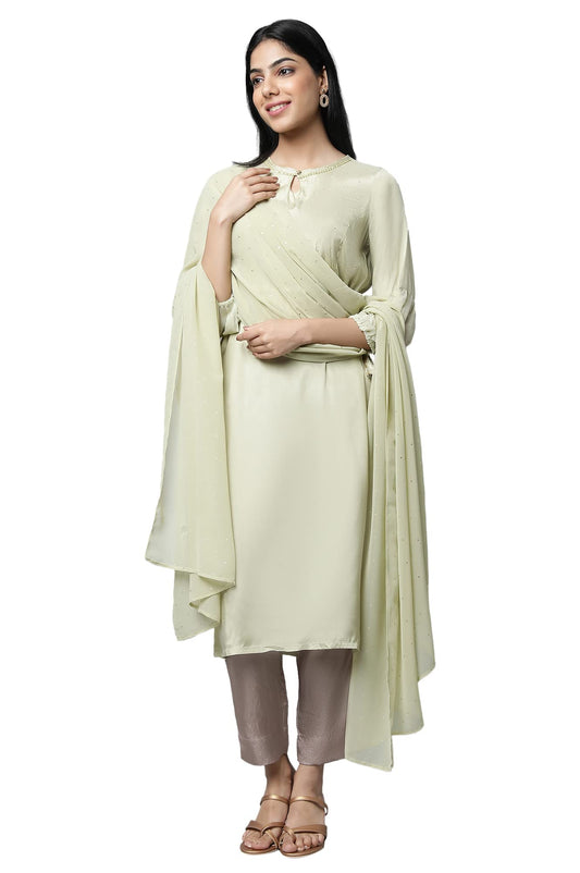 Aurelia WomenS Viscose Regular Kurta (23Fea13945-605323_Green