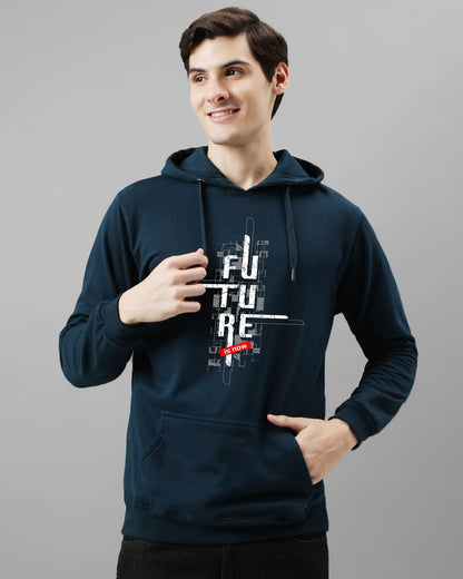 ADRO Men's Cotton Blend Neck Hooded Sweatshirt (H24-FTR-SB)