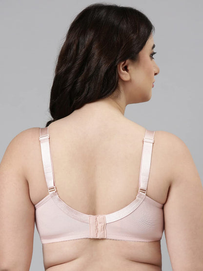 Enamor Womens Nylon Blend Non Padded Wire Free Full Coverage Smooth Contour Lift Bra with 3-Section Cups Support- F097(F097-Pea
