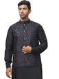 Jompers Mens Embroidered Silk Blend Nehru Jacket