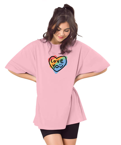 SHODOX Womens Oversized Drop Shoulder Printed T-Shirt | Soft, Breathable & Light Weight Cotton Blend | Loose Fit Stylish Top for