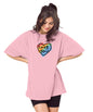 SHODOX Womens Oversized Drop Shoulder Printed T-Shirt | Soft, Breathable & Light Weight Cotton Blend | Loose Fit Stylish Top for