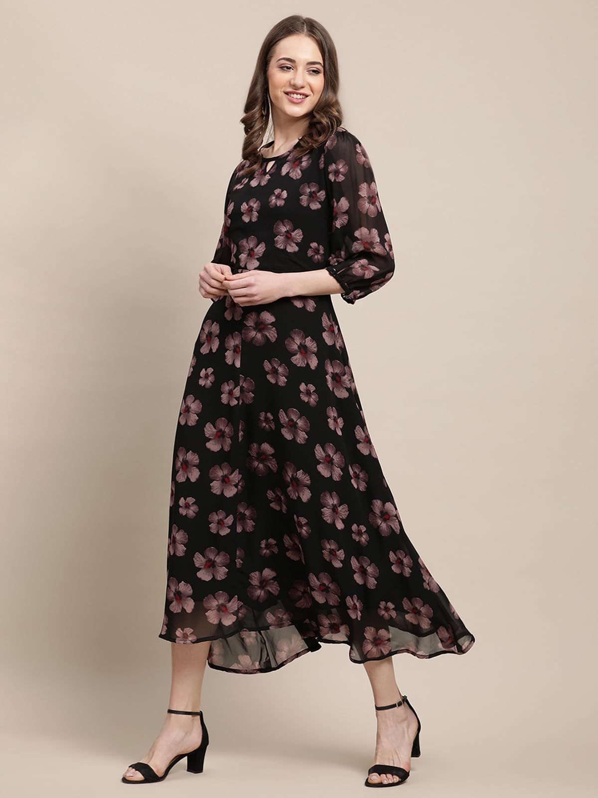 Tee Projekt Women Stylish Maxi Dress|Elegant Graceful Georgette Dress