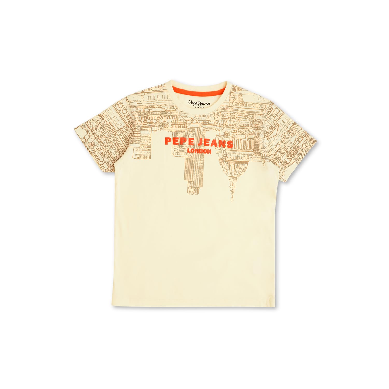 Pepe Jeans Tobin Graphic Printed T-Shirt Ivory White