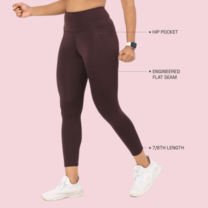 Enamor Womens Skinny Leggings (A605_Choco Fudge
