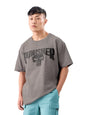The Souled Store Official Punisher: Cold Fury Men and Boys Short Sleeves Round Neck Grey Graphic Printed Cotton Oversized T-Shir