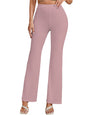 Shasmi Peach Womens Yoga Dress Pants Stretchy Work Slacks Business Casual Office Bell-Bottom/Boot-Cut Elastic Waist Regular Fit